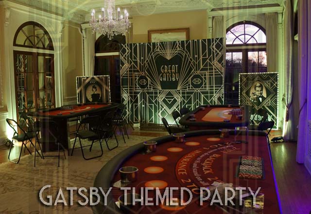 1920's casino party theme Okanagan Great Gatsby 1920’s theme night Decorations rental. 1920’s theme nights can come in a variety of styles themed parties & events. 1920’S Gatsby themed party a success Kelowna BC Themed Christmas Party...