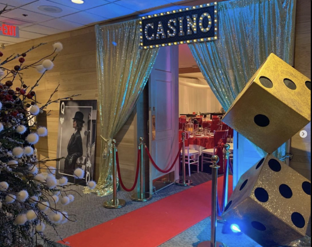 Gold Curtain Entrance Rental Okanagan | Gold Curtain & lit CASINO sign Rental Kelowna BC a nice complimentary piece to any casino event, trade show, fundraiser, auction, etc. to give your event a WOW factor. Kelowna BC...