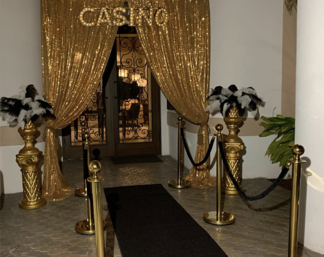 1920's casino party theme Gold Curtain Entrance Rental Okanagan | Gold Curtain & lit CASINO sign Rental Kelowna BC a nice complimentary piece to any casino event, trade show, fundraiser, auction, etc. to give your event a WOW factor. Kelowna BC...