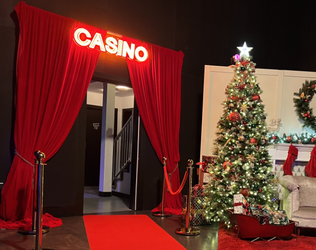 Red Curtain Entrance Rental Okanagan | Red Curtain & lit CASINO sign Rental Kelowna BC a nice complimentary piece to any casino event, trade show, fundraiser, auction, etc. to give your event a WOW factor. Kelowna BC...